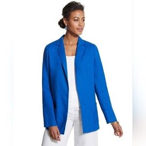 Chico's Soft Summer Blue‎ Linen Blazer